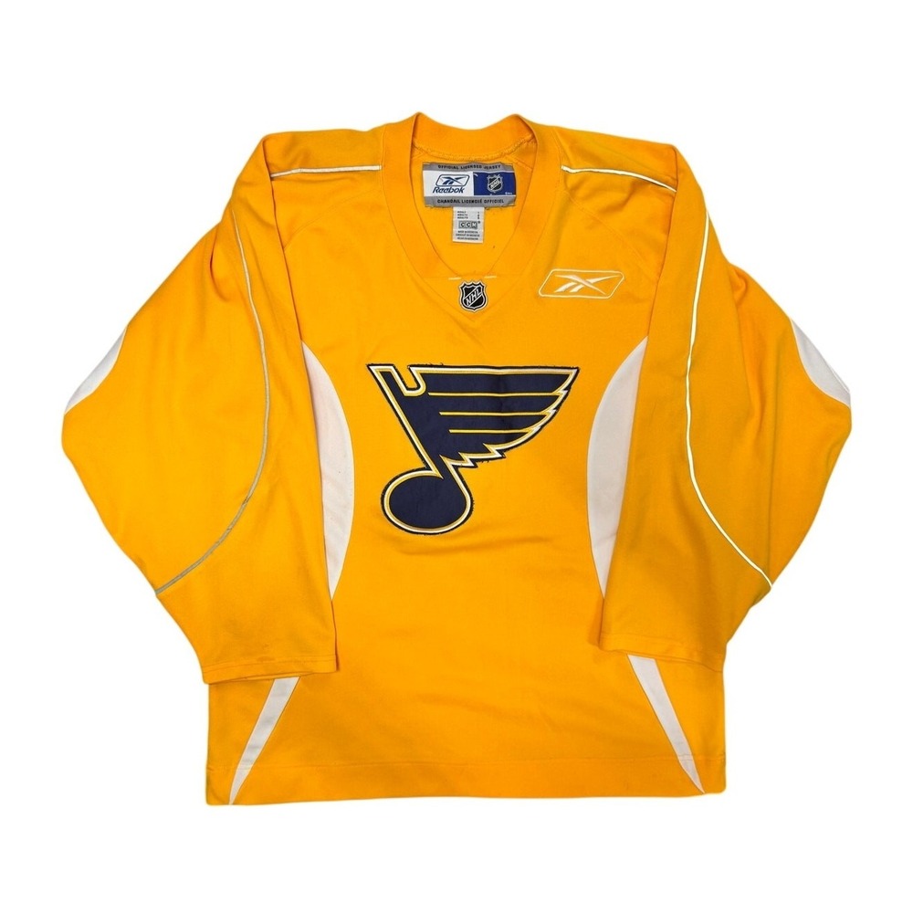 Reebok CCM Hockey St. Louis Blues Jersey Blank Yellow Mens Large NHL